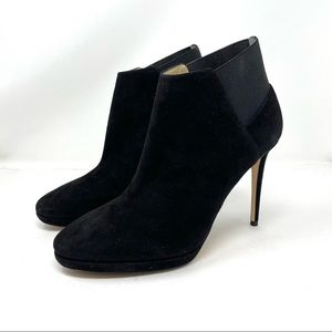 JIMMY CHOO black suede heel booties, made in Italy, size 39.5